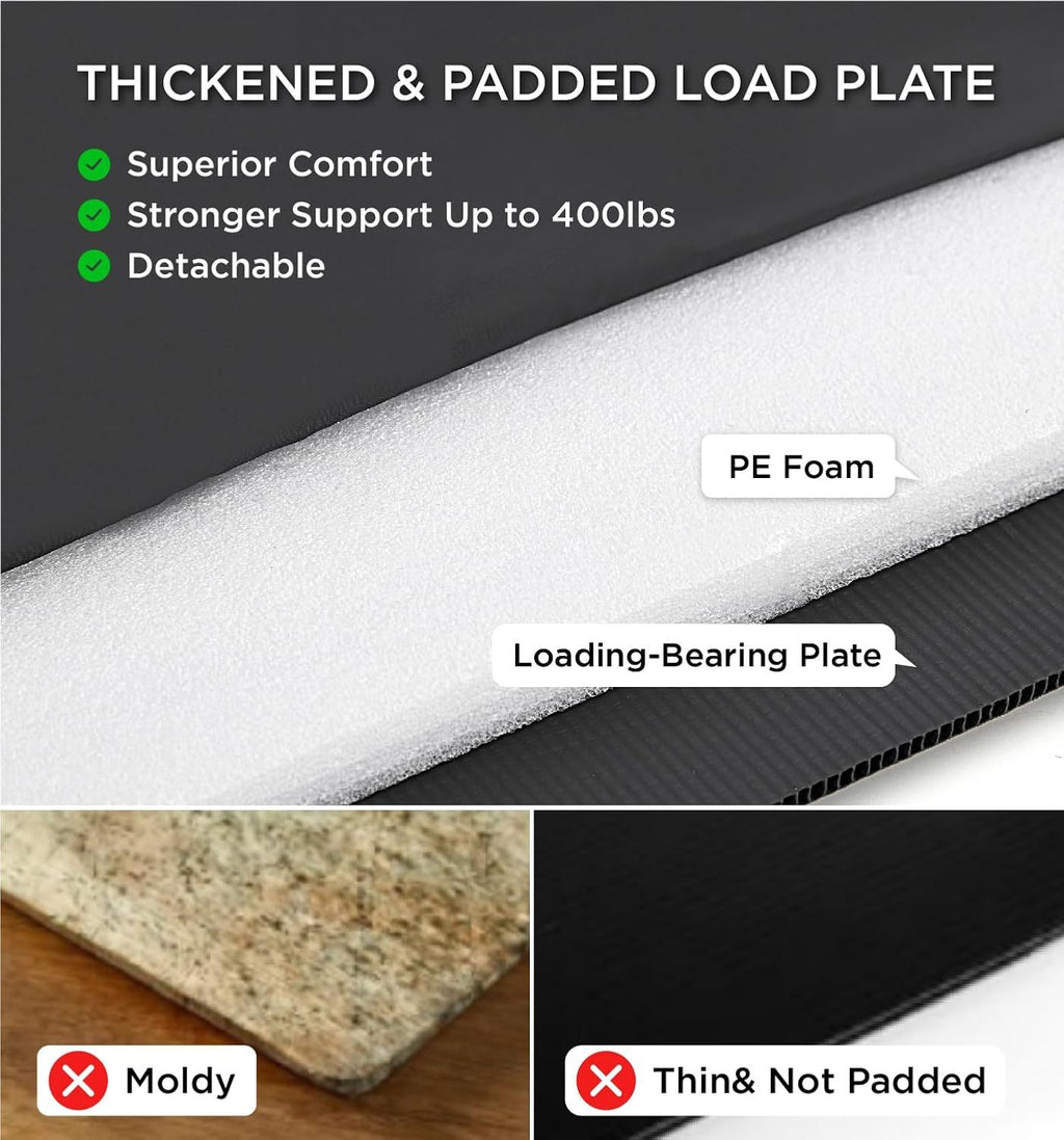 Made4Pets Pet Dog Car Back Seat Cover Back Seat Extension Pad Can Bear 400 Pounds Waterproof And Non-slip Dog Car Hammock Eight-layer Hard Bottom With PE Foam Easy To Install And Clean